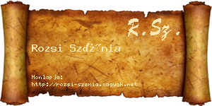 Rozsi Szénia névjegykártya